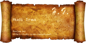 Hudi Irma névjegykártya